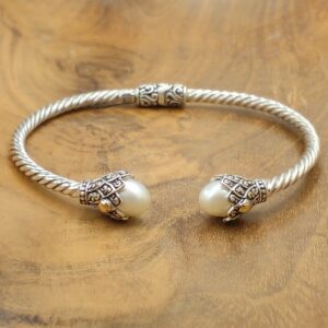 Gelang Perak Cable Mutiara