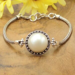 Gelang Rantai Perak Mutiara