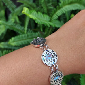 Gelang Perak Abalone Ukir Bali B537 - Gambar 5