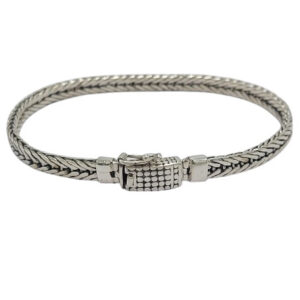 Gelang Perak Rantai Jalin Dotted Box Clasp B708 - Gambar 2