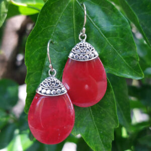 Anting Perak Kerang Tetes Ukiran Bali E1052 - Gambar 5