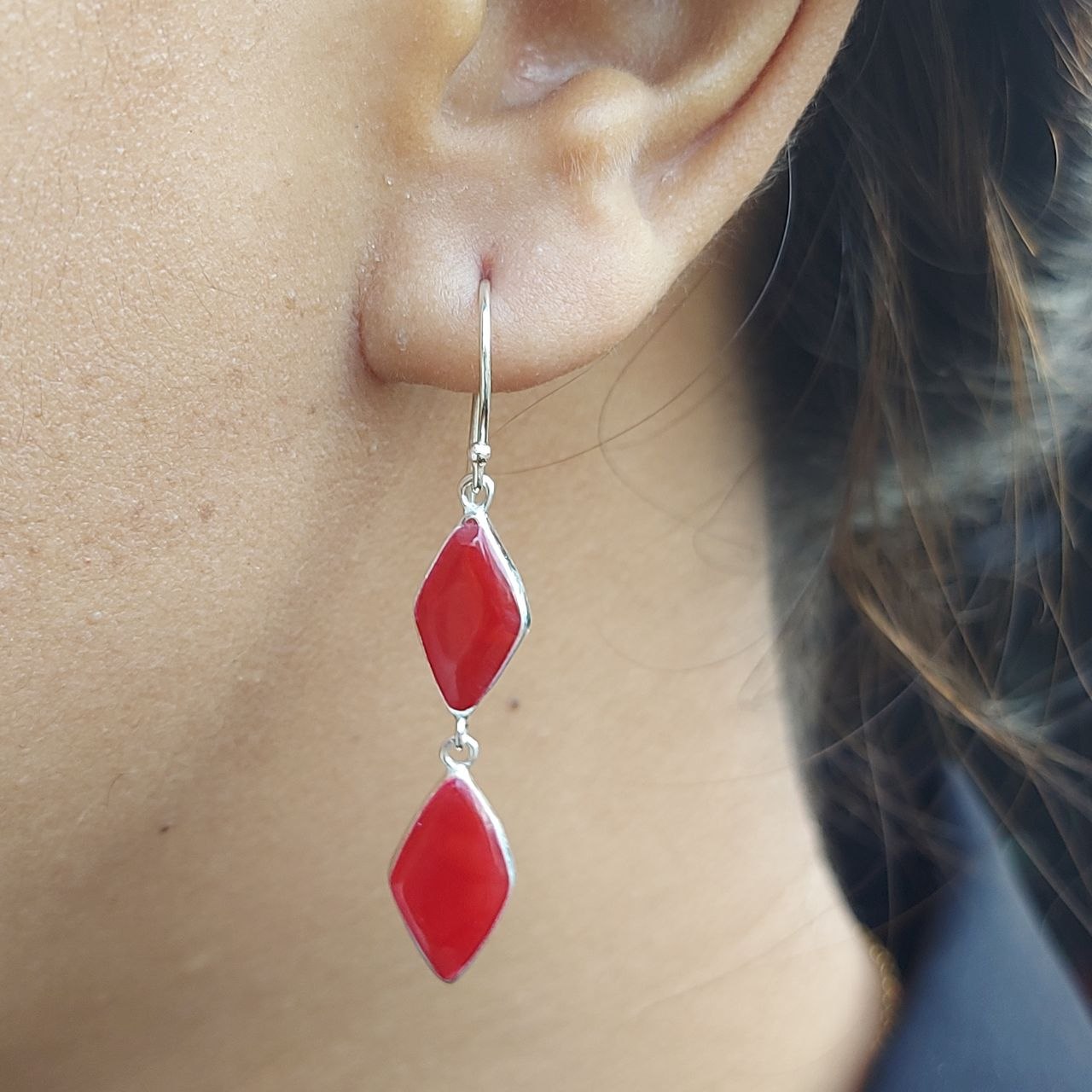 Anting Perak Kerang Wajik Ganda E1850 - Gambar 7