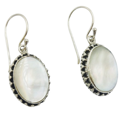 Anting Perak Kerang Oval Jawan Sari E1855