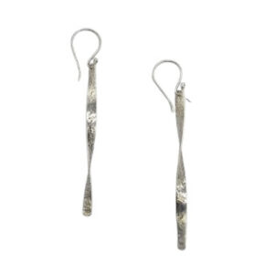 Anting Perak Stik Motif Hammered Curly E1872 - Gambar 1