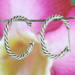 Anting Perak Kriul Kawat Plintir E677 - Gambar 2