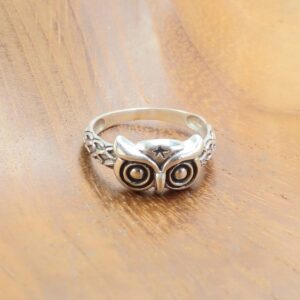Cincin Perak Burung Hantu R716 - Gambar 3