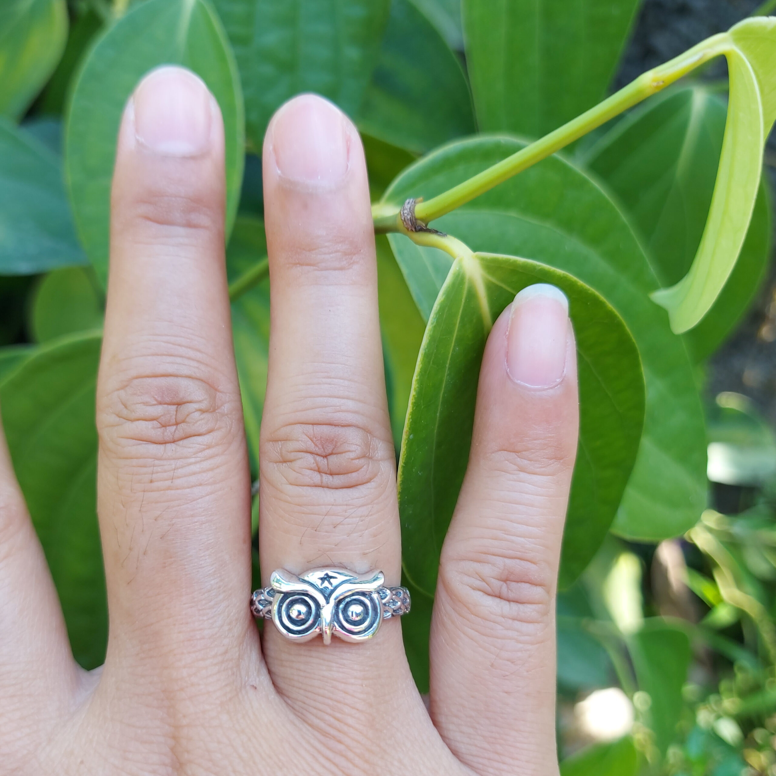 Cincin Perak Burung Hantu R716 - Gambar 4