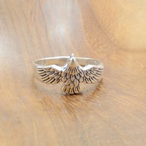 Cincin Perak Burung Elang R726 - Gambar 3