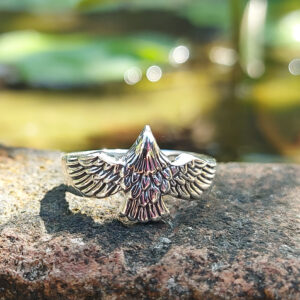 Cincin Perak Burung Elang R726 - Gambar 2