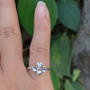 Cincin Perak Clover (Lucky Clover) R727 - Gambar 5