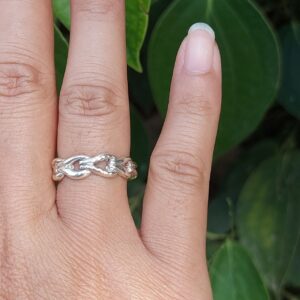 Cincin Perak Rantai Setengah R753 - Gambar 5