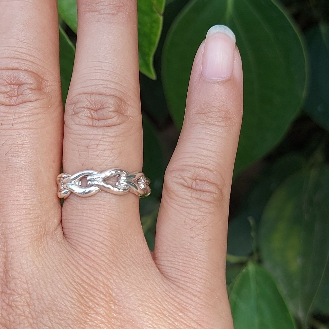 Cincin Perak Rantai Setengah R753 - Gambar 5