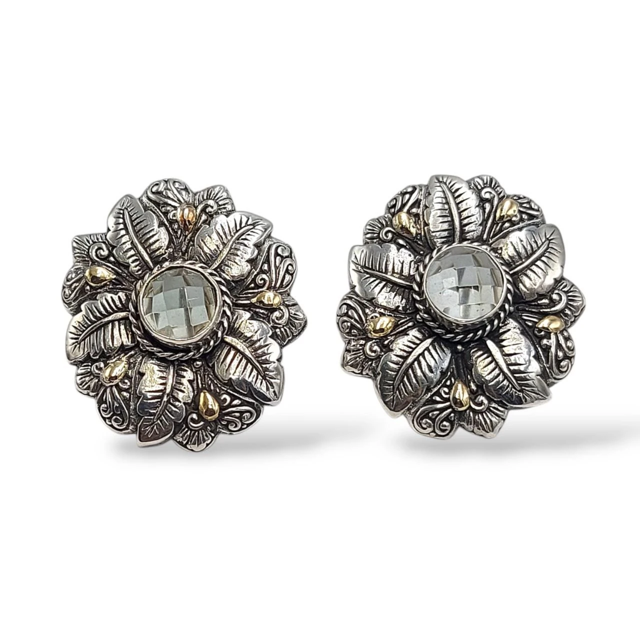 Anting Wanita Elegan Motif Daun dengan Permata E1640 - Gambar 2