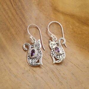 Anting Kucing Perak Permata E1834 - Gambar 2