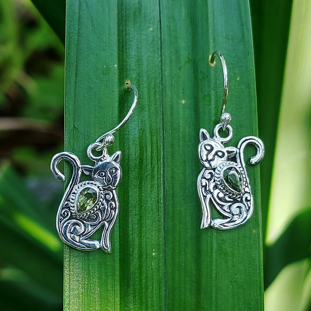 Anting Kucing Perak Permata E1834 - Gambar 4