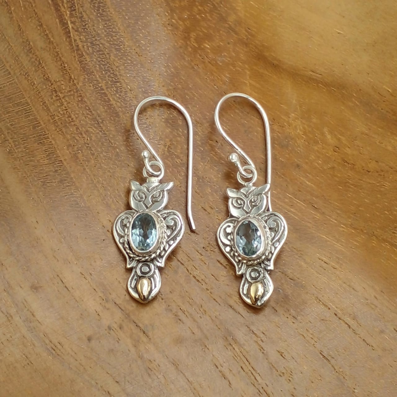 Anting Perak Burung Hantu Permata E1835 - Gambar 3