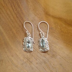 Anting Perak Rectangle Permata Markis E1836 - Gambar 2