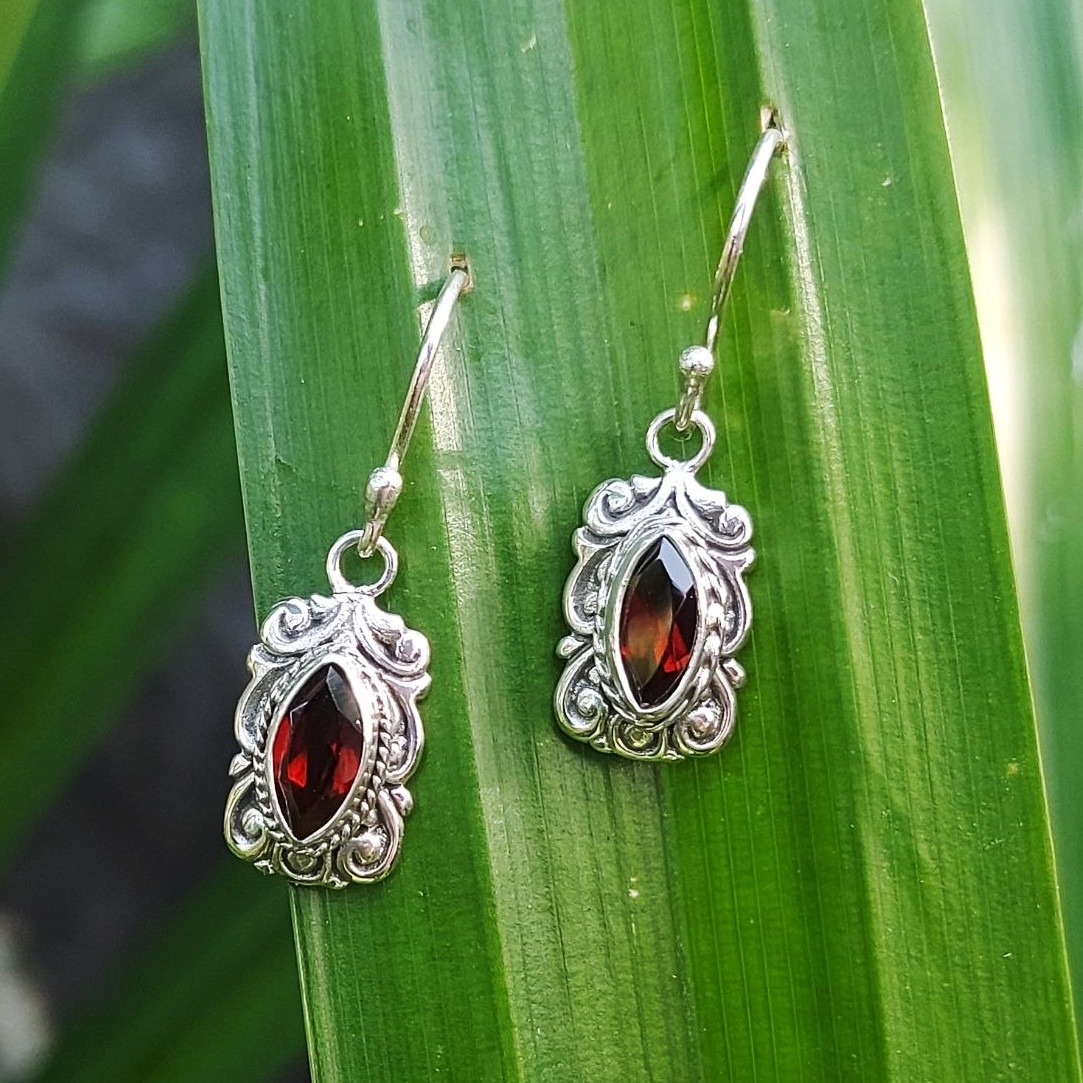 Anting Perak Rectangle Permata Markis E1836 - Gambar 5