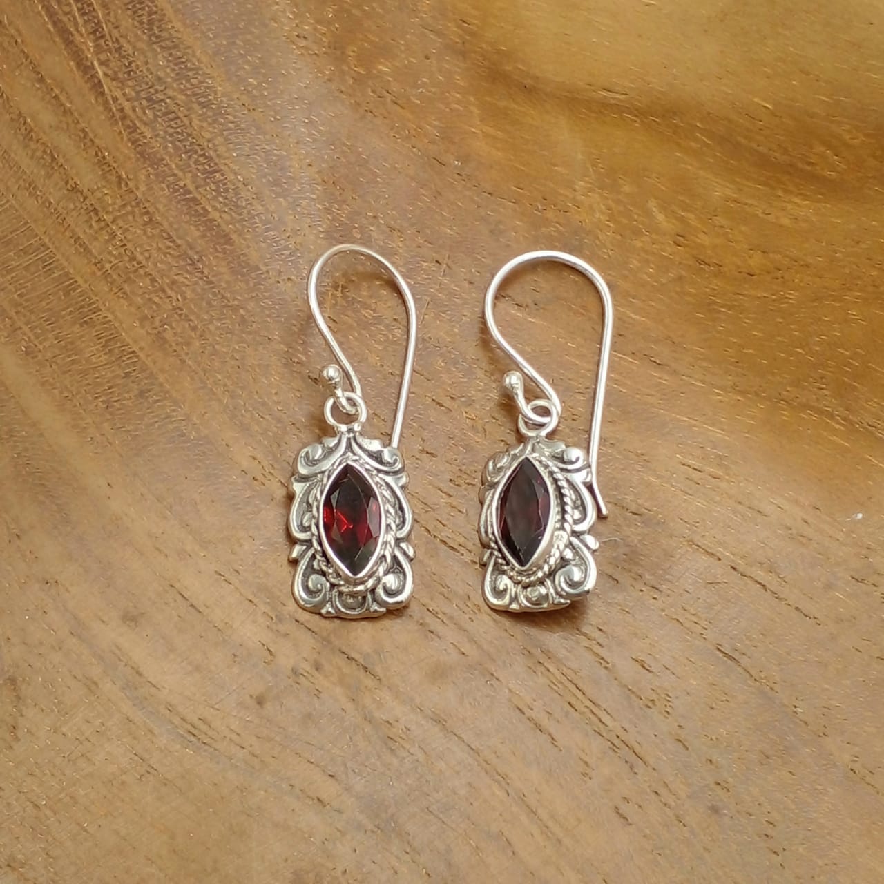Anting Perak Rectangle Permata Markis E1836 - Gambar 4