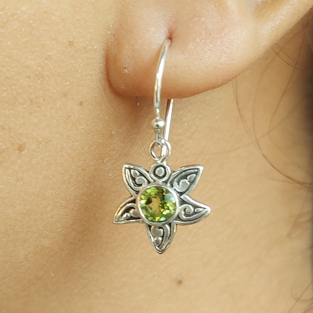 Anting Bintang Laut Perak dengan Permata E1838 - Gambar 6