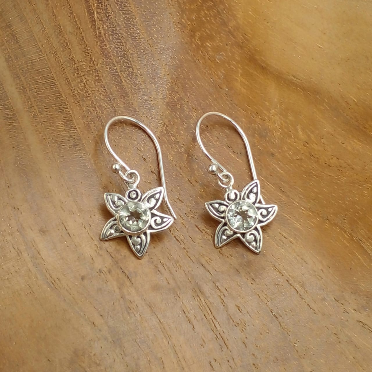 Anting Bintang Laut Perak dengan Permata E1838 - Gambar 2