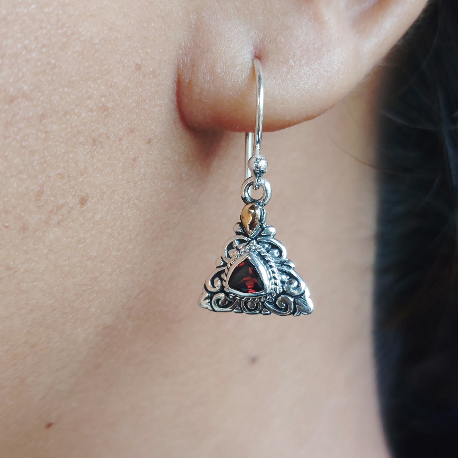 anting perak bali permata