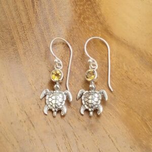 Anting Perak Bali Penyu Permata E1846 - Gambar 3