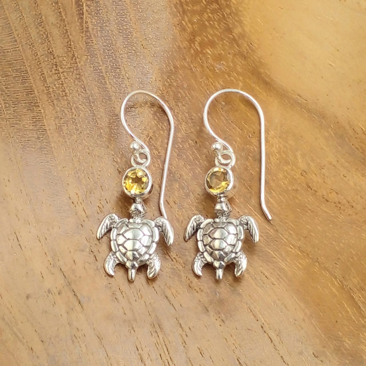Anting Perak Bali Penyu Permata E1846 - Gambar 3