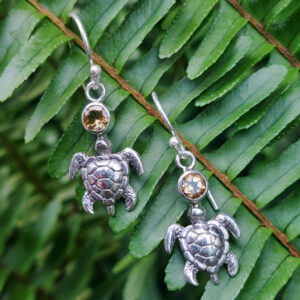 Anting Perak Bali Penyu Permata E1846 - Gambar 5