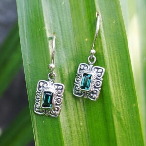 Anting Perak Rectangle Permata E1868 - Gambar 5