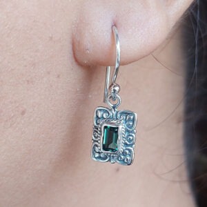 Anting Perak Rectangle Permata E1868 - Gambar 6