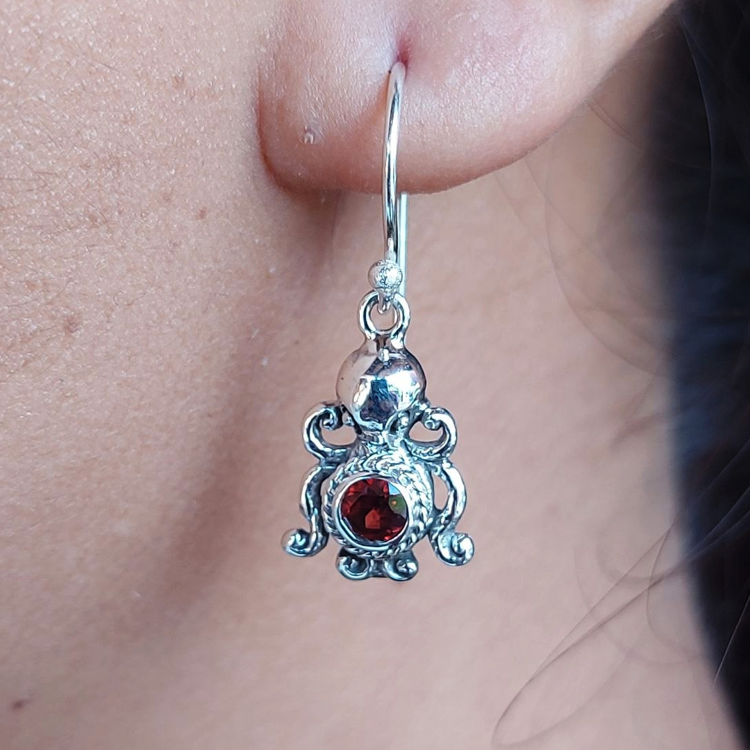 Anting Perak Gurita Permata E1881 - Gambar 5