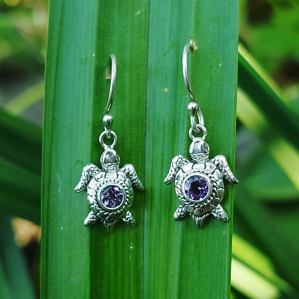 Anting Perak Penyu Permata E1882 - Gambar 4