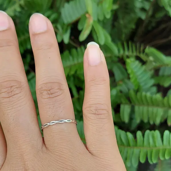 Cincin Perak Anyaman Minimalis R691