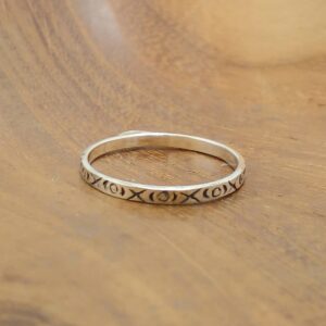 Cincin Perak Unik Motif XOXO R692 - Gambar 3