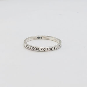 Cincin Perak Unik Motif XOXO R692 - Gambar 2