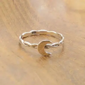 Cincin Perak Bulan Sabit R712 - Gambar 3