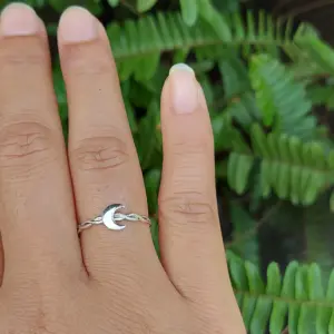 Cincin Perak Bulan Sabit R712 - Gambar 5